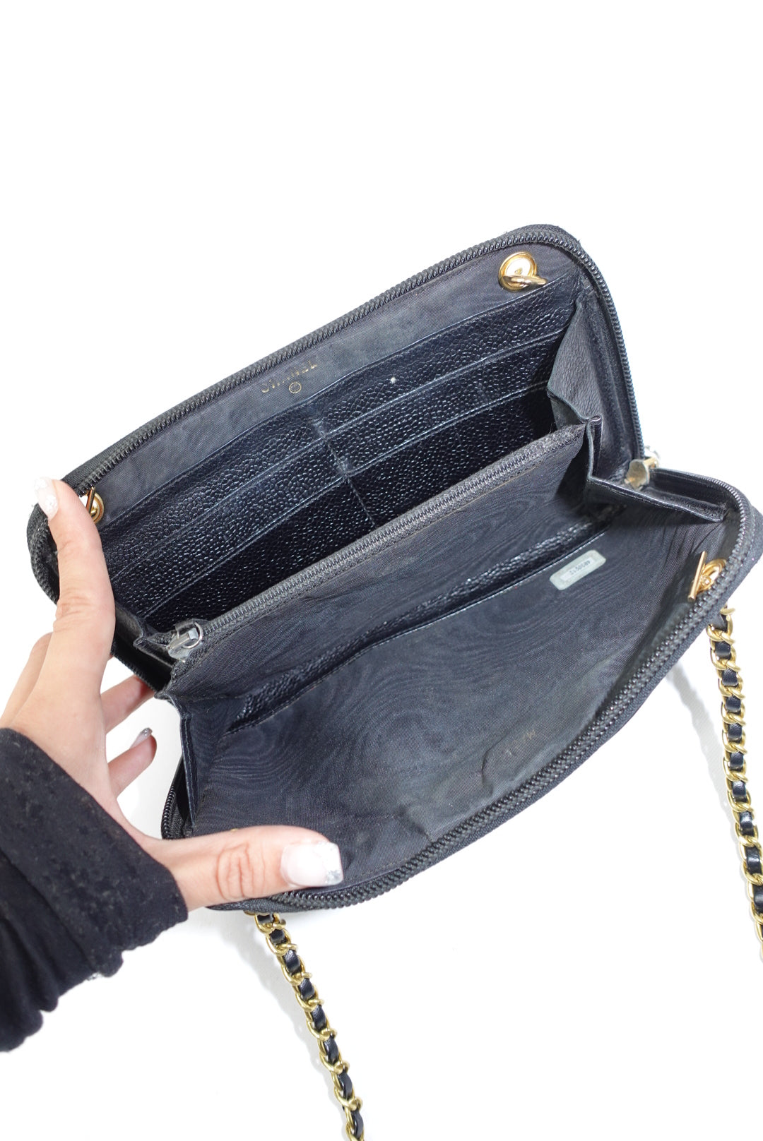 Chanel Re-Worked Black Zip W.O.C.