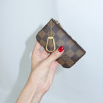 Brown Louis Vuitton Damier canvas zip coin case