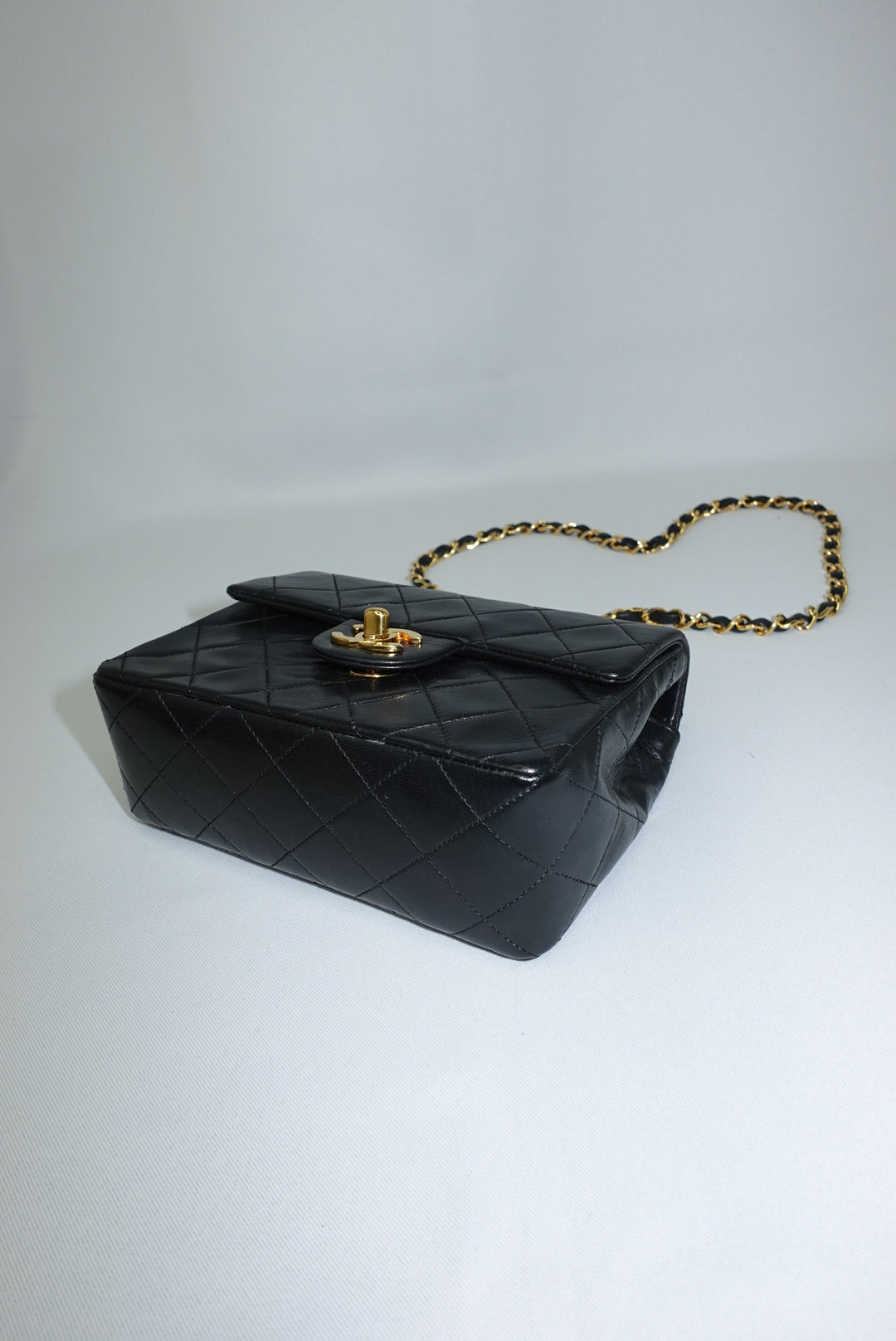 Chanel Classic Timeless Mini Square Bag in Black Quilted Lambskin – Full Set