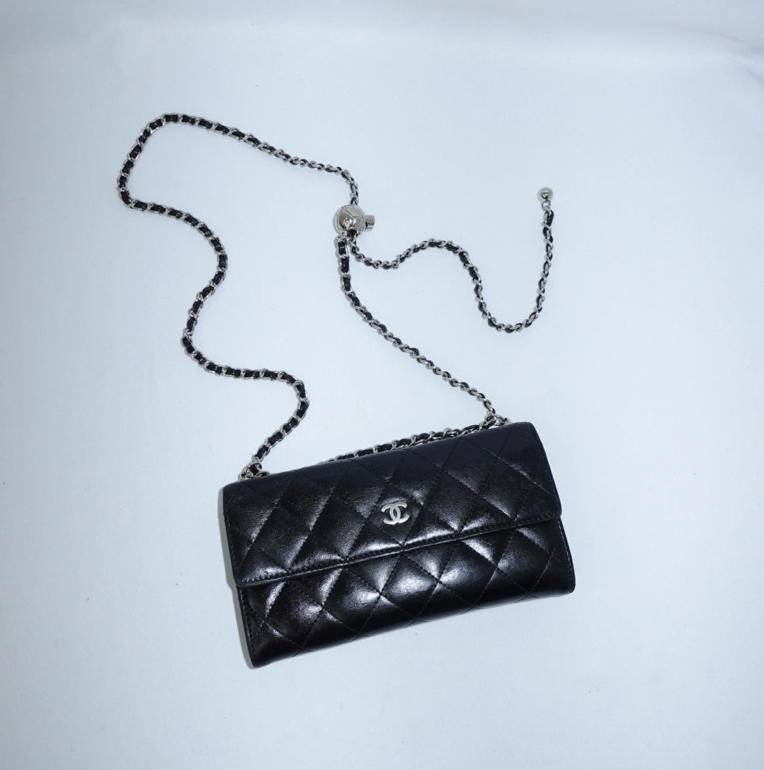 Chanel Black Flap Wallet On Chain