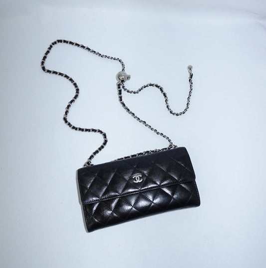 Chanel Black Flap Wallet On Chain