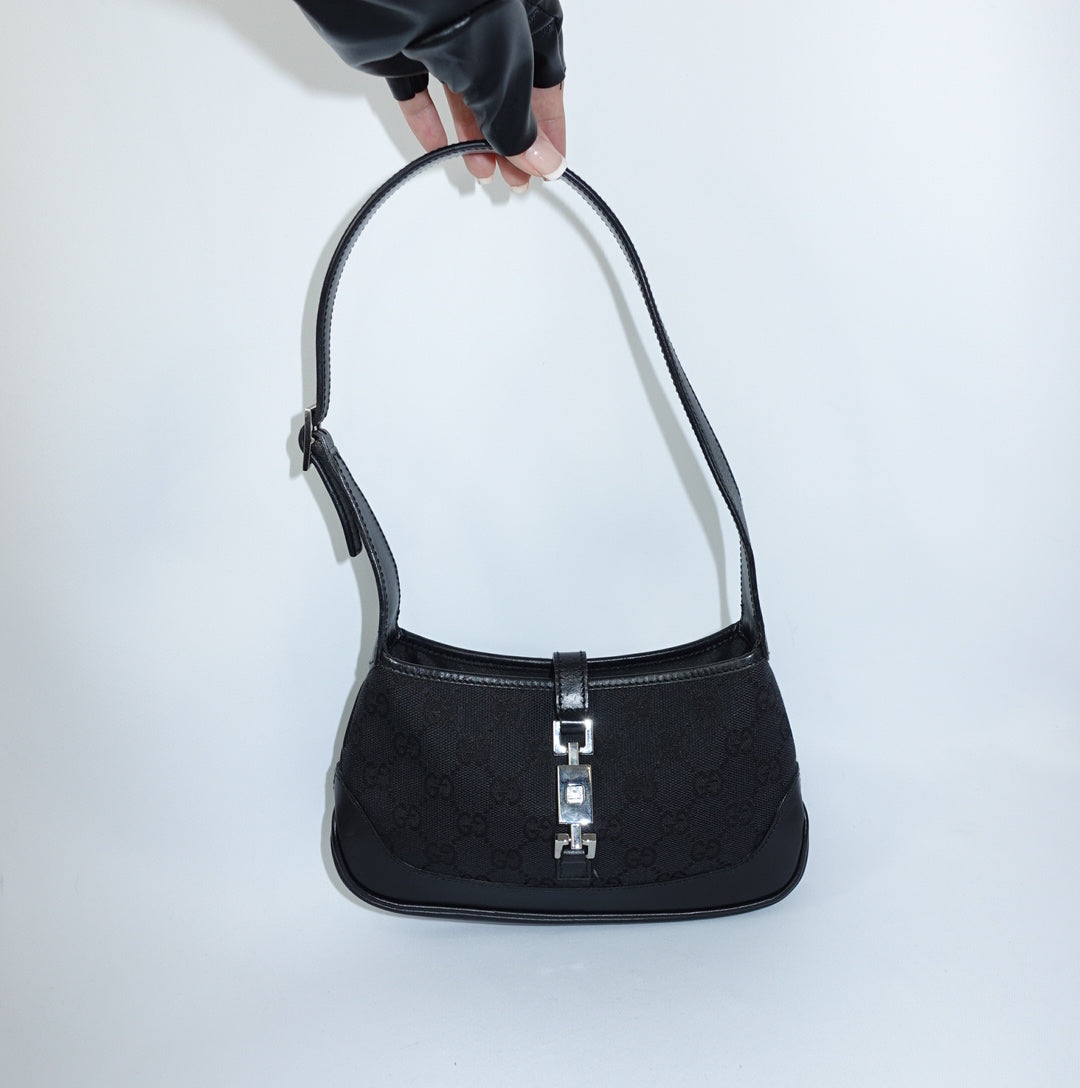 Gucci Jackie Mini Black Canvas Shoulder Bag