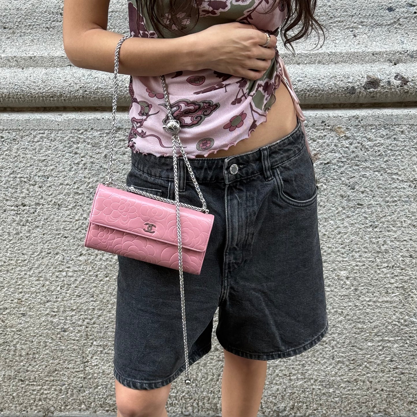     Chanel Pink Camellia Wallet On Chain