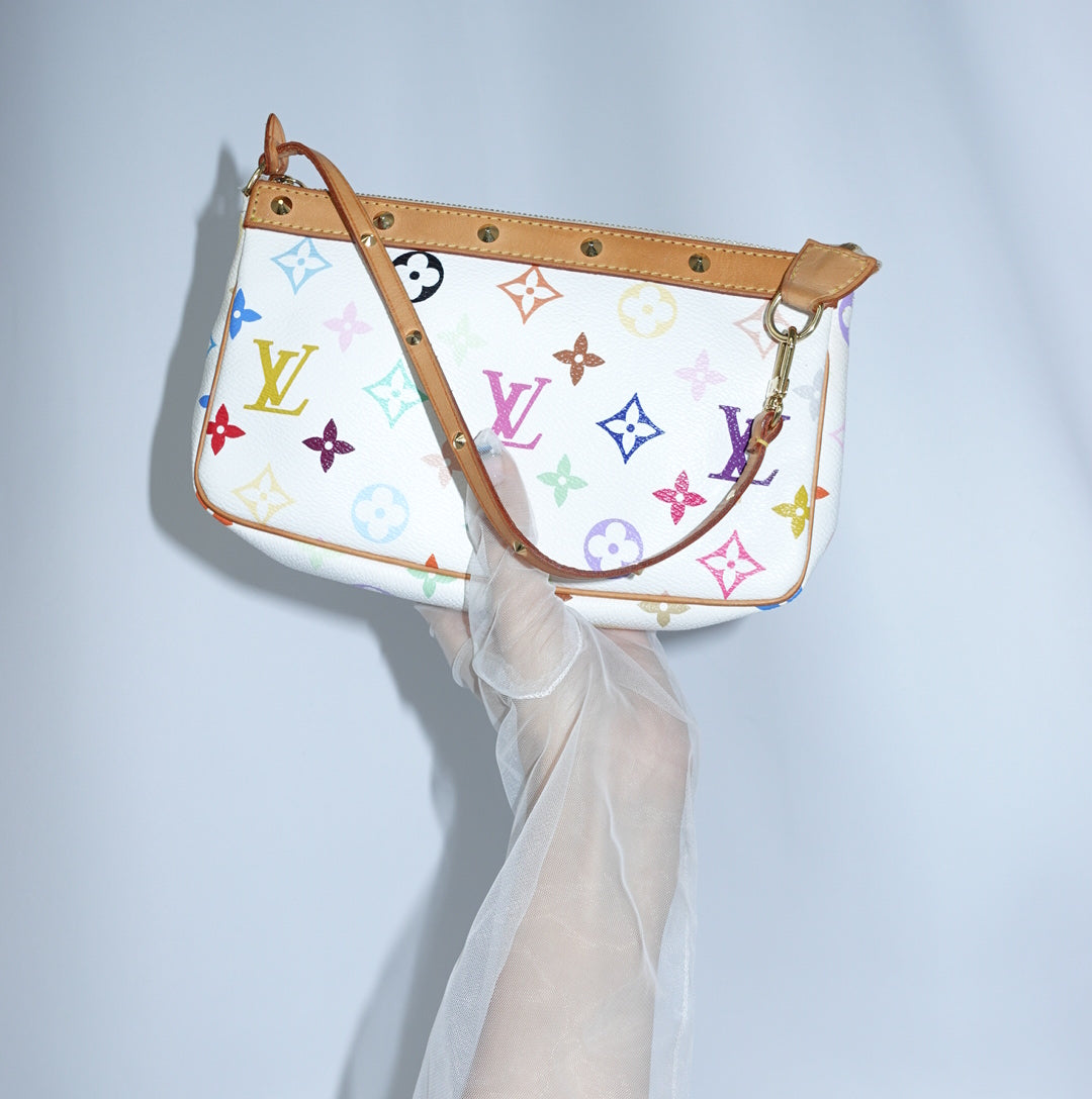 Louis Vuitton Murakami Pochette White Monogram Canvas