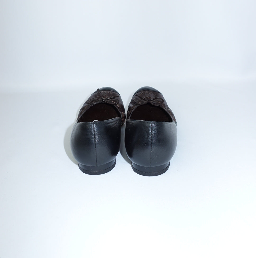 Chanel Brown Soft Ballet Flats 37