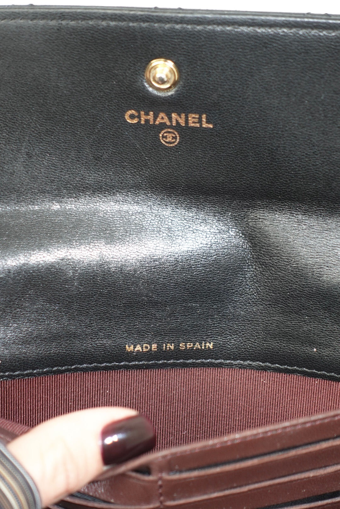 Chanel Re-Worked Black Timeless Flap Vintage Wallet with Chain