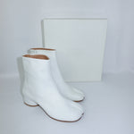 Maison Margiela White Tabi Leather Ankle Boots