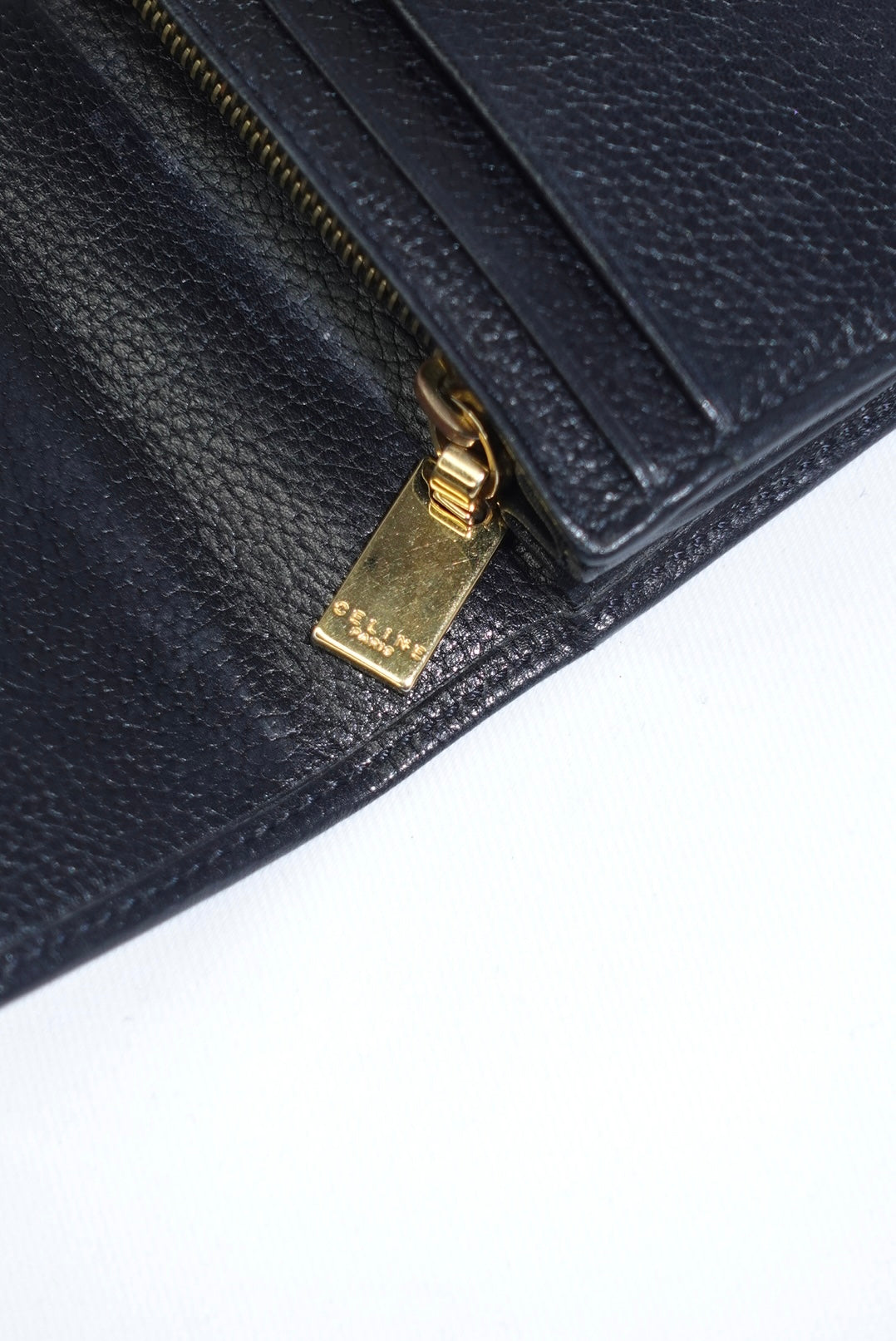 Celine Black Leather Vintage Wallet