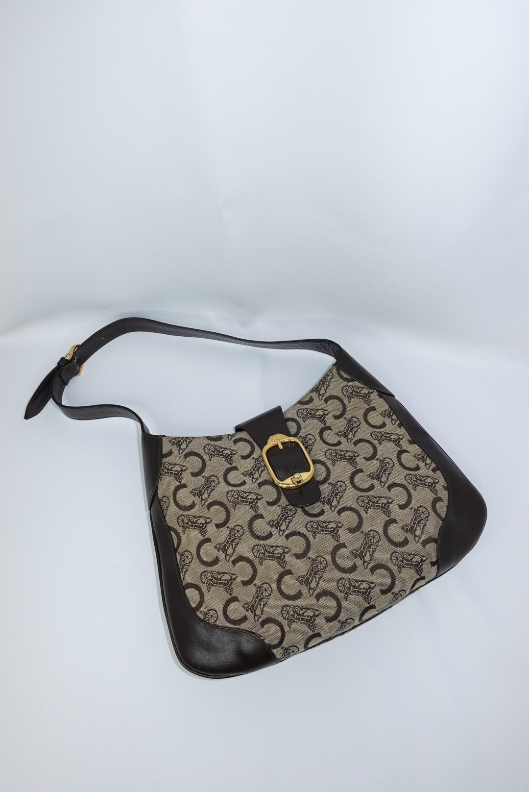Cèline Vintage Monogram Canvas and Leather Brown Vintage Bag