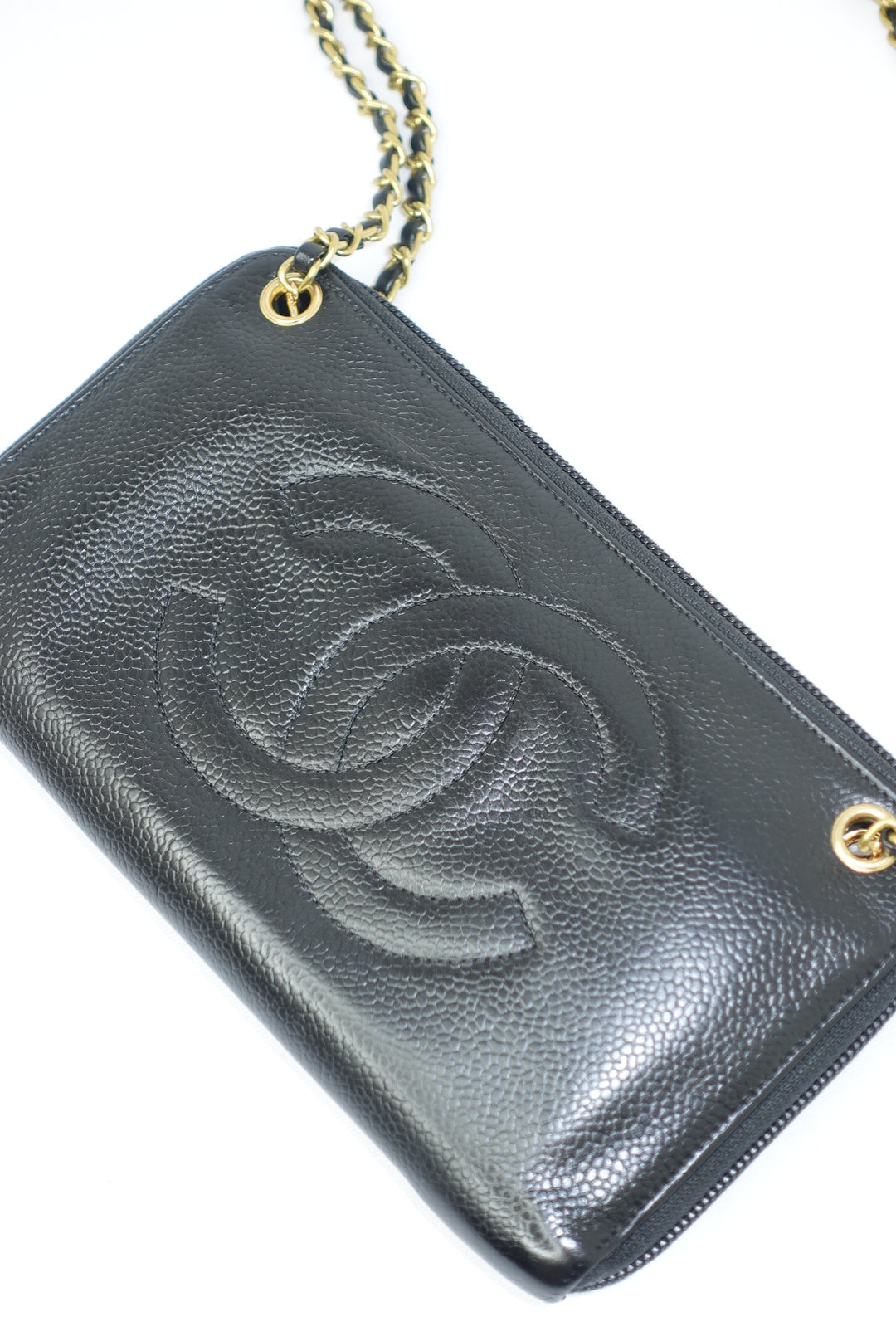 Chanel Re-Worked Black Zip W.O.C.