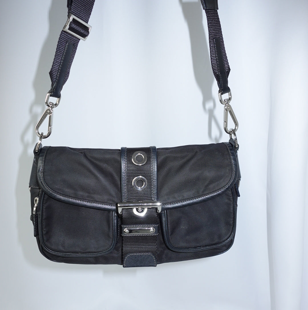 Prada Black Nylon Shoulder Bag