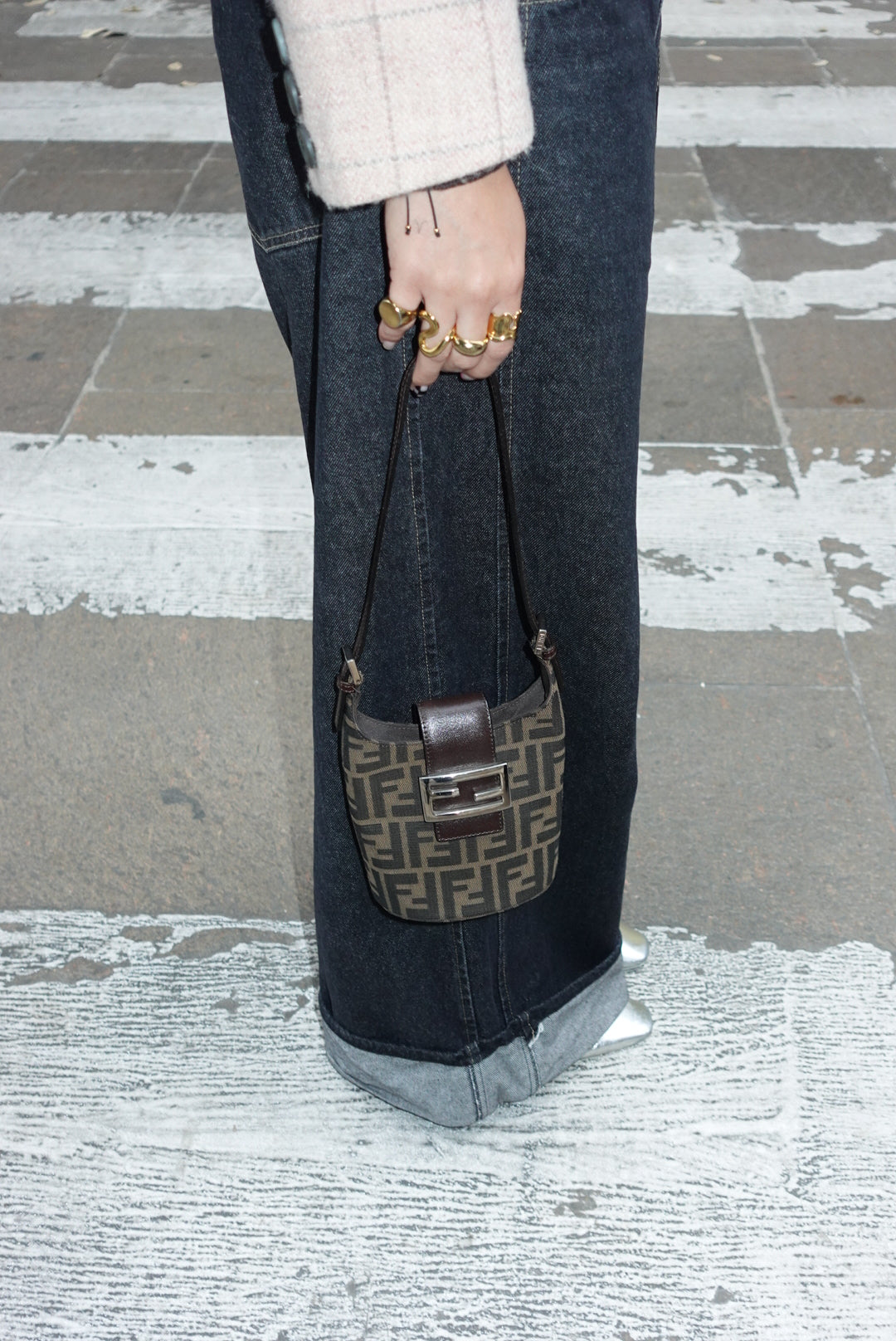 Fendi Monogram Zucca Vintage Bucket Bag