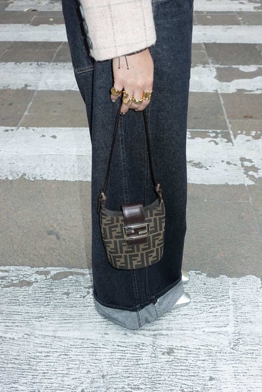 Fendi Monogram Zucca Vintage Bucket Bag
