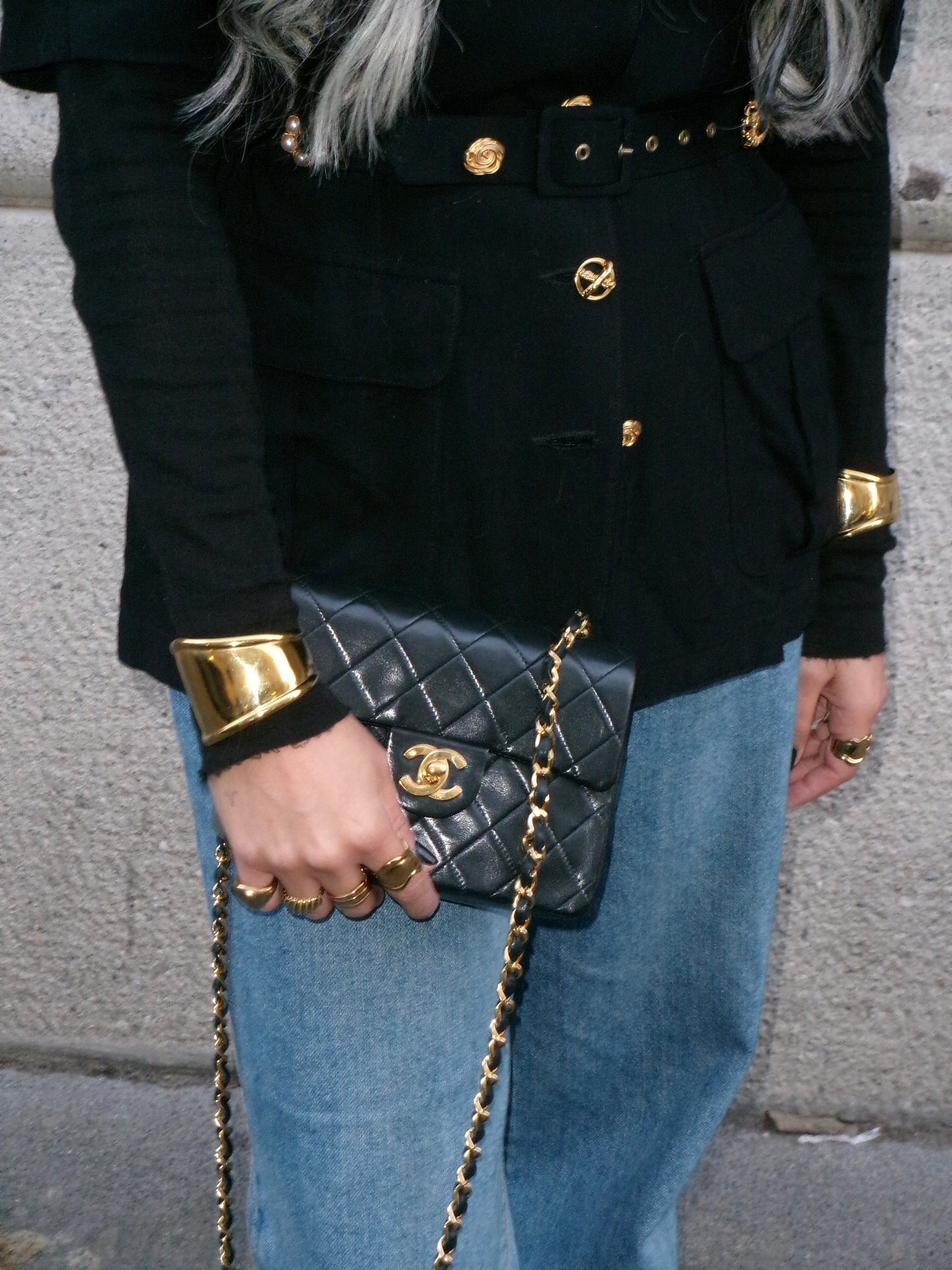 Chanel Classic Timeless Mini Square Bag in Black Quilted Lambskin – Full Set