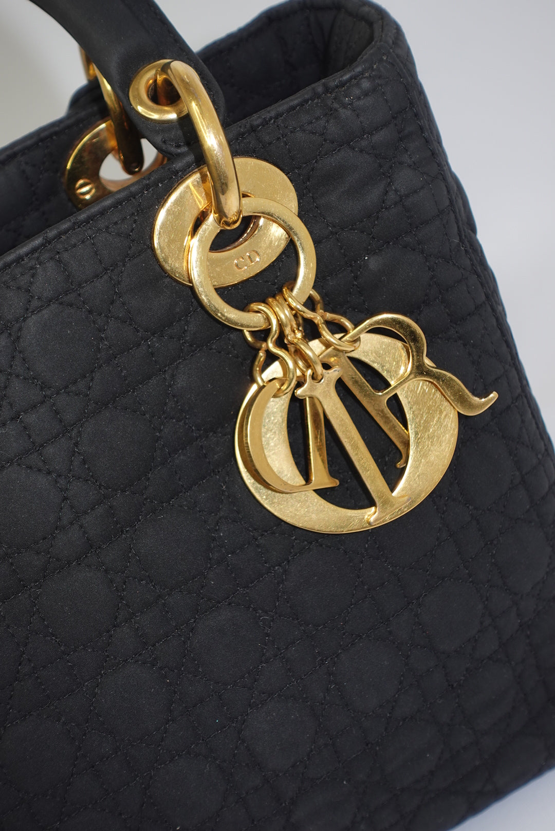 Christian Dior Vintage Lady Dior Medium Canvas