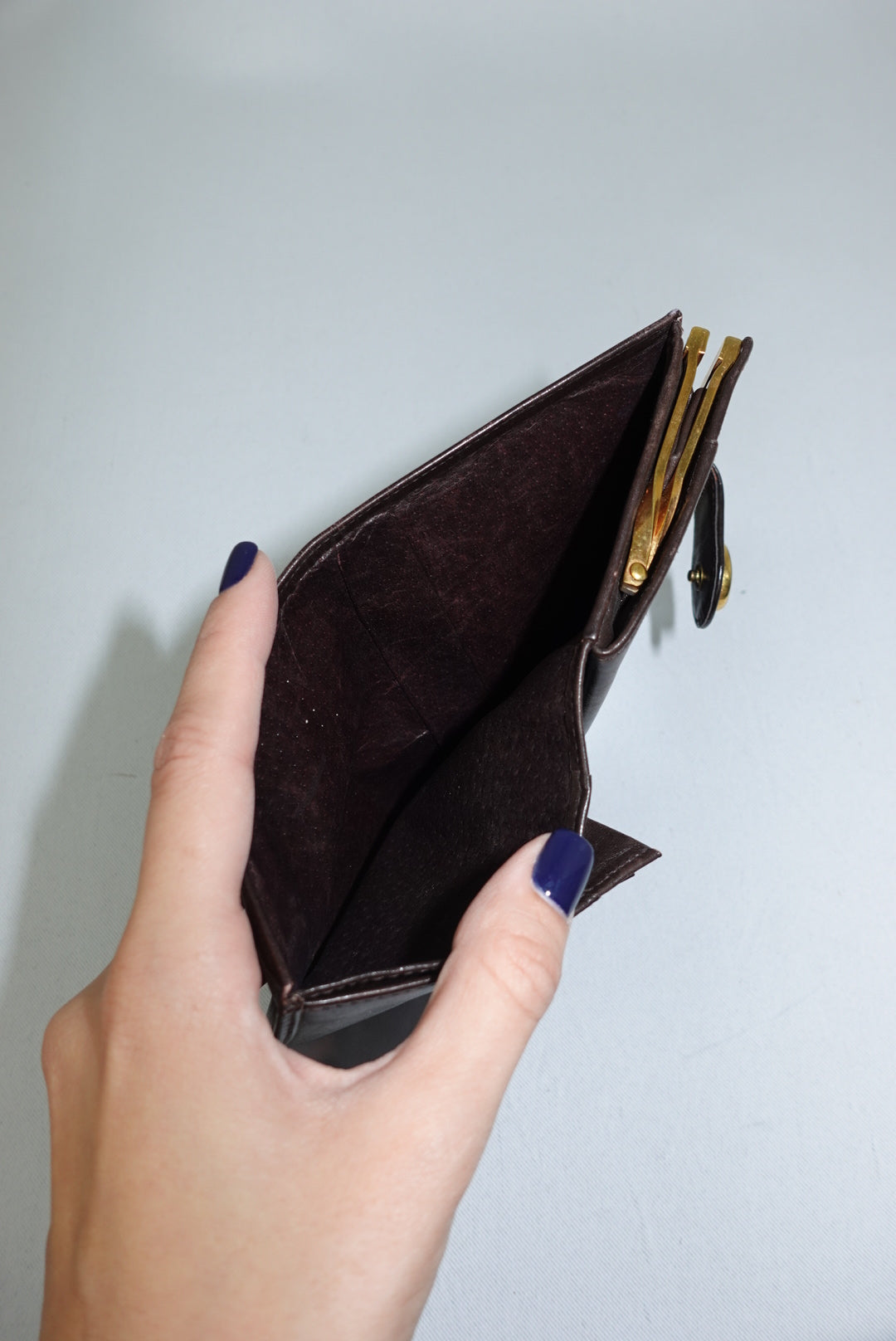 Portafoglio Gucci Vintage Medium in marrone cioccolato con logo GG color oro