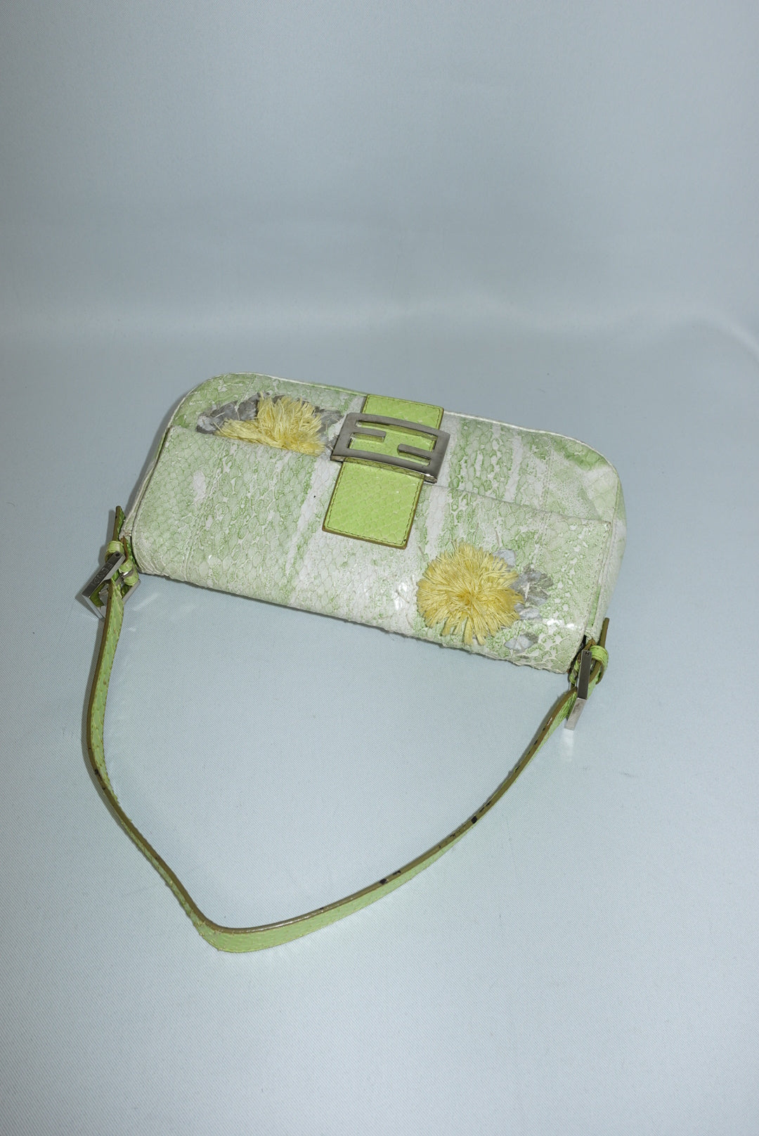 Fendi Baguette Vintage Limited Edition Lime Green Python leather