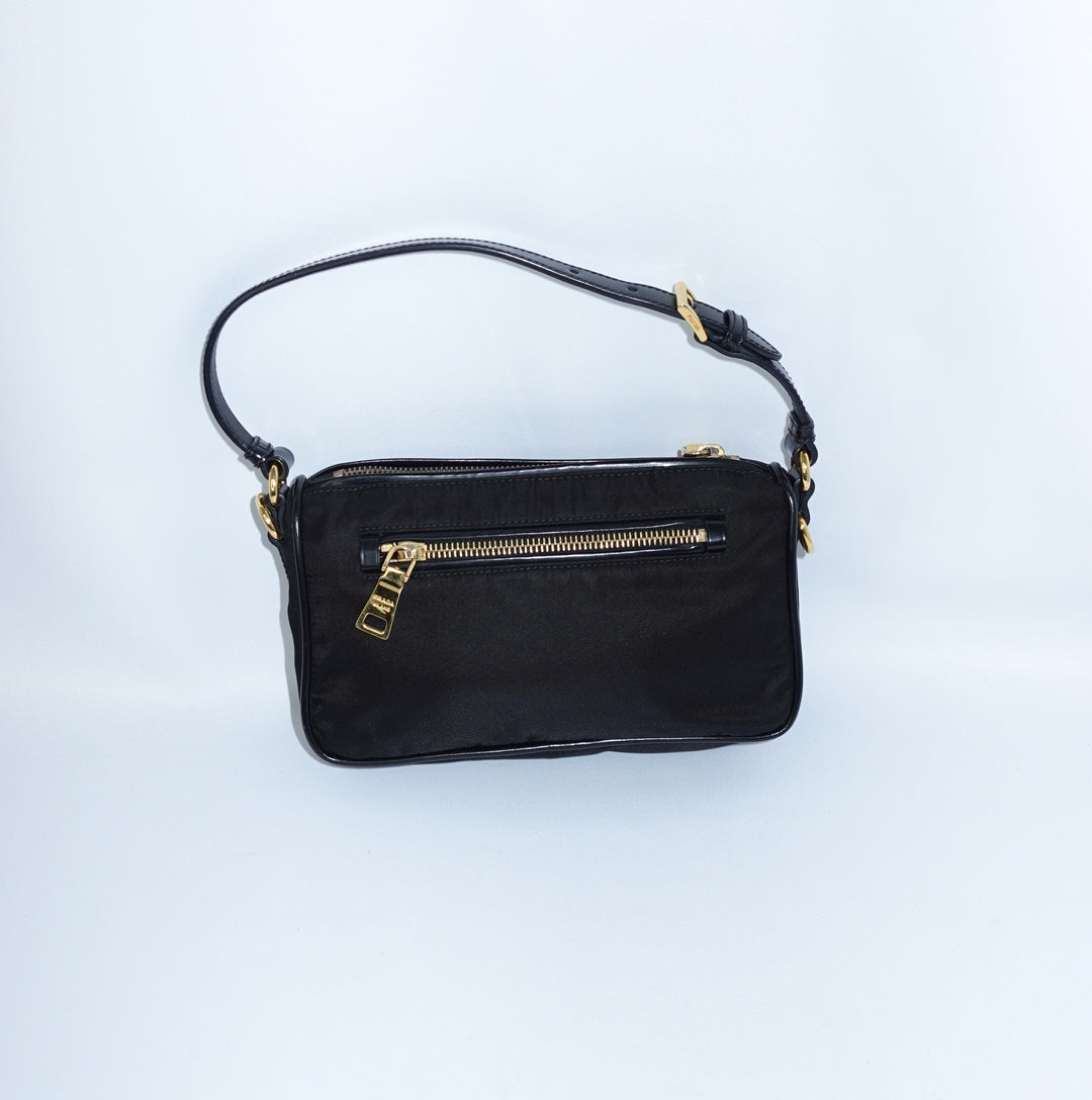 Prada Black Nylon Mini Shoulder Bag