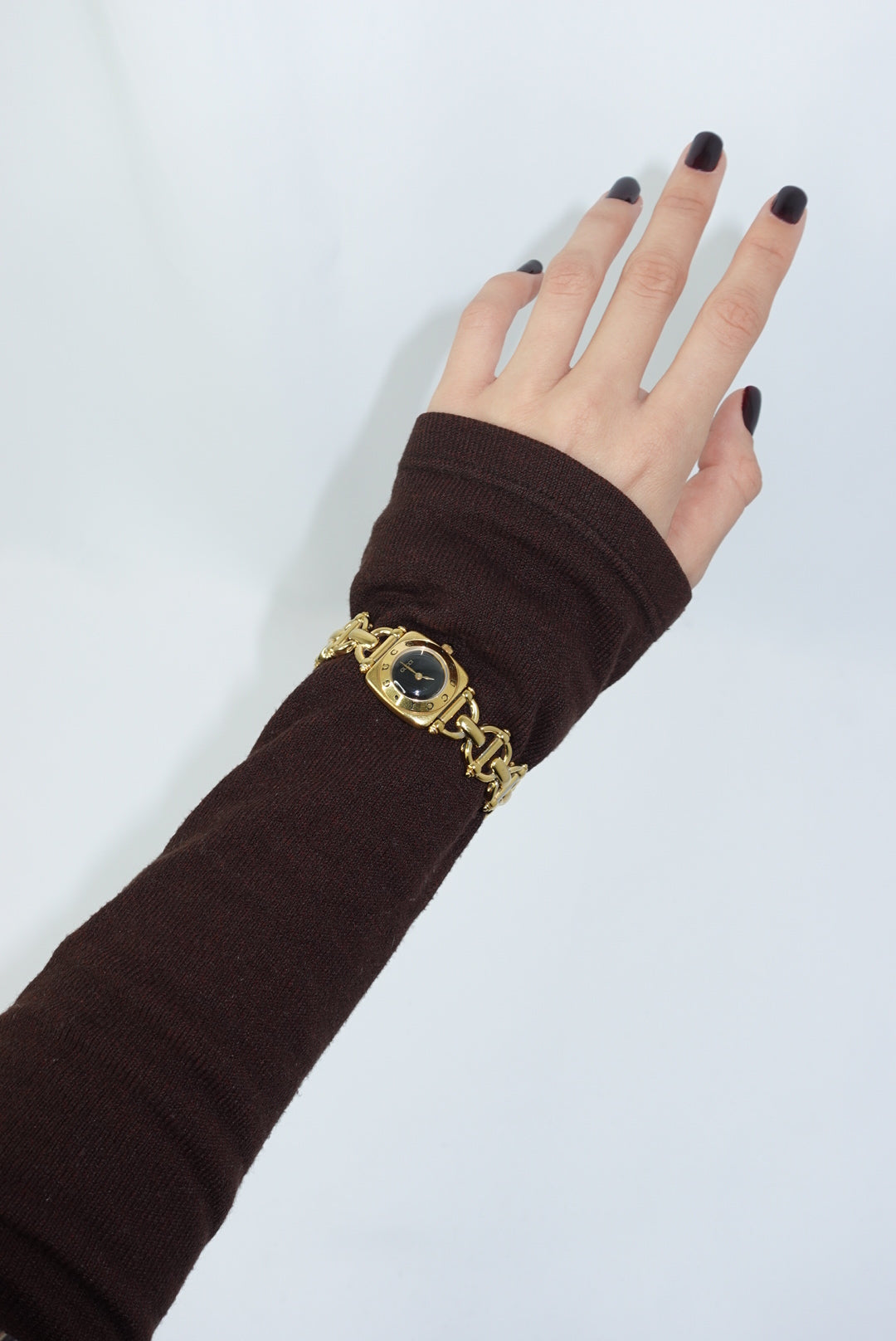 Gucci Gold Toned 6400L Black Dial Vintage Watch