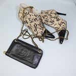 reworked chanel big zip wallet with chain cc logo