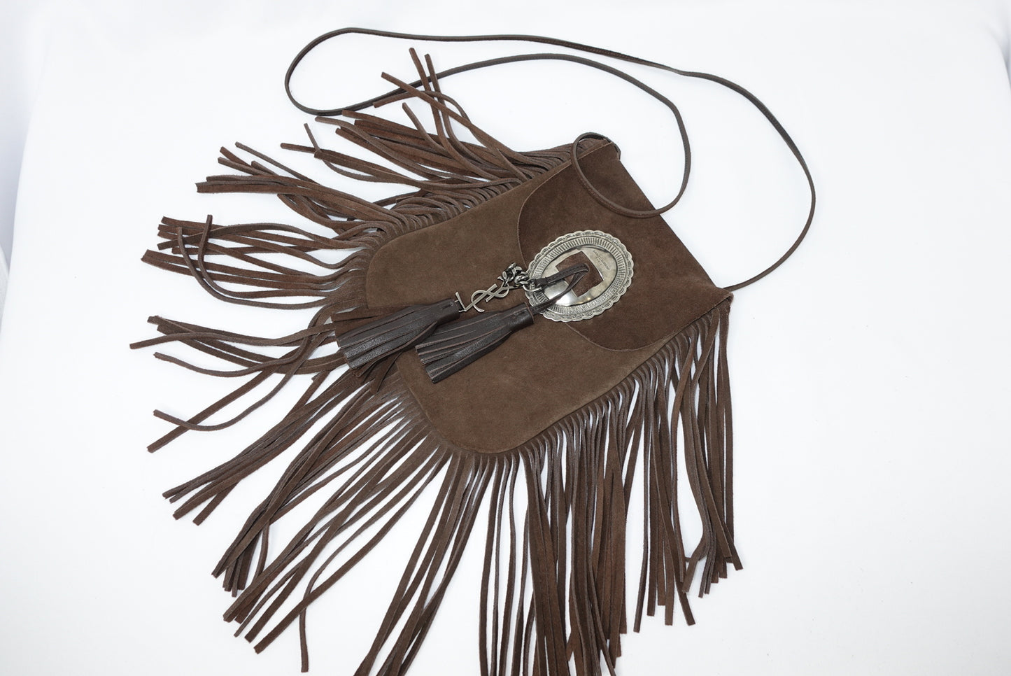 Yves Saint Laurent Vintage Suede Fringe Brown Bag