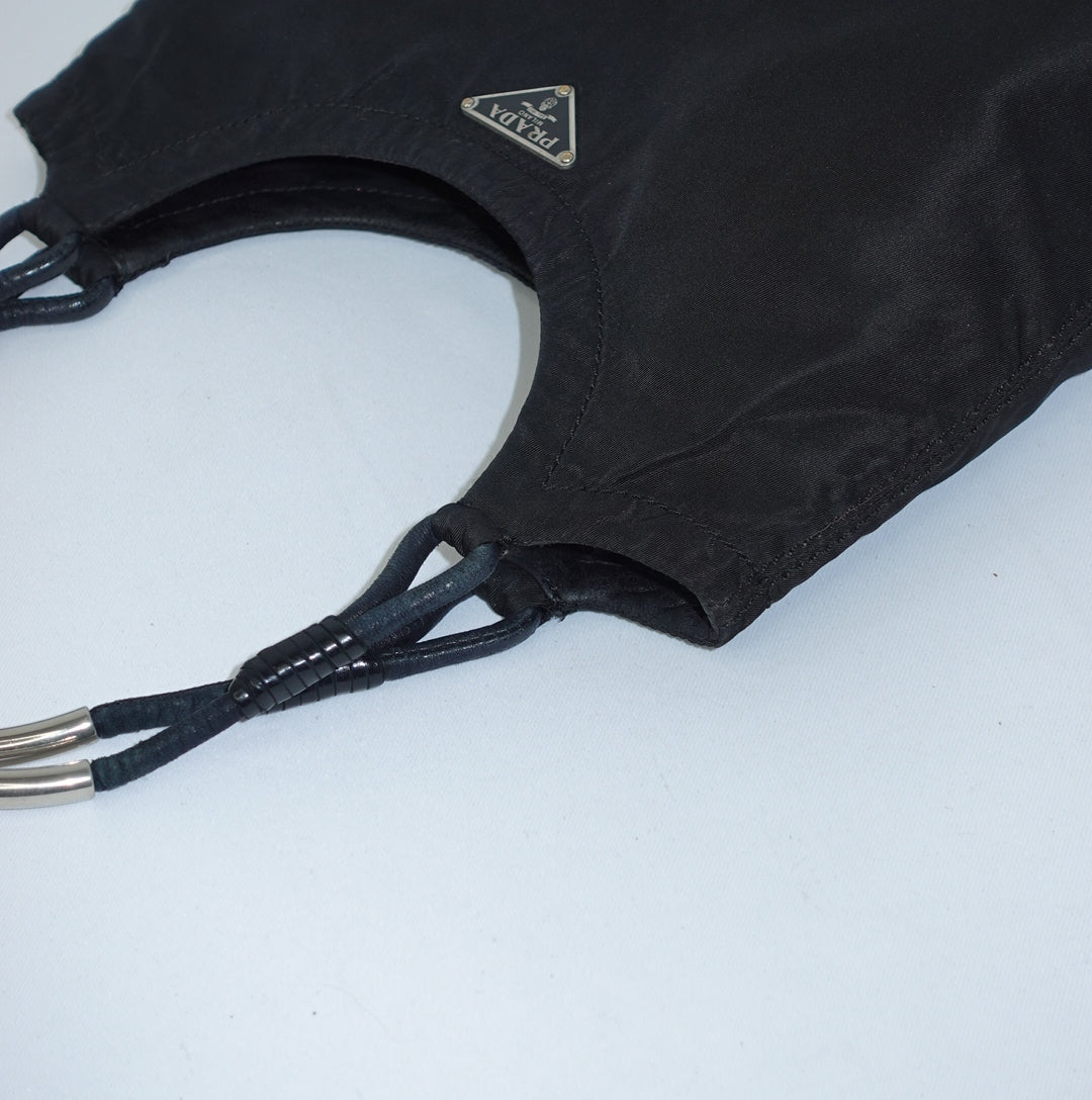 Prada Nylon Tote Metal Strap