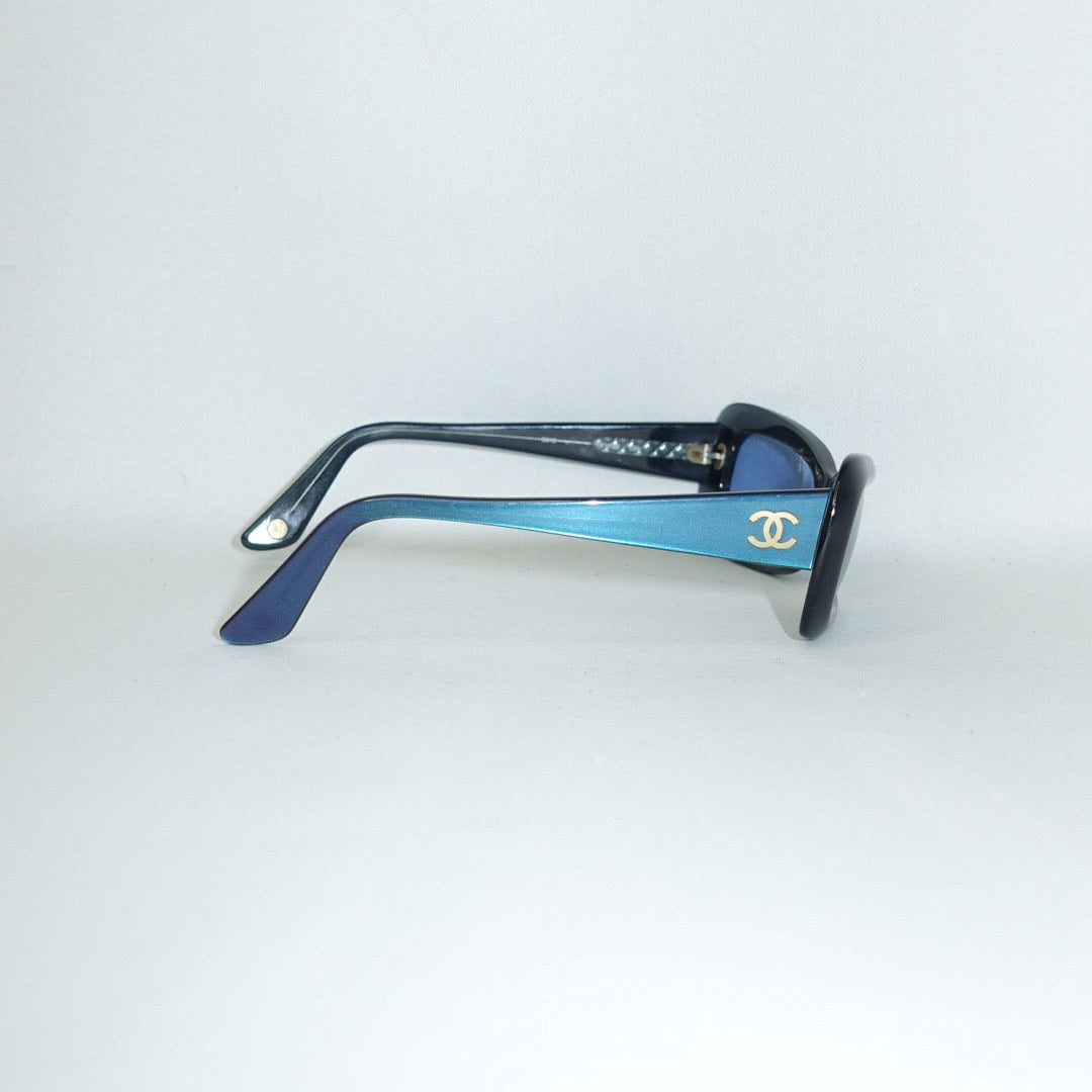 Chanel 2000s Gradient Blue Navy Sunglasses