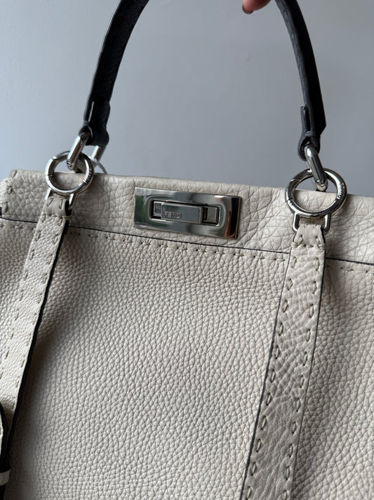 204. Fendi Peekaboo Smoke Gray Premium Leather