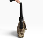 Fendi Zucchino Vintage Baguette Bag in Beige Canvas