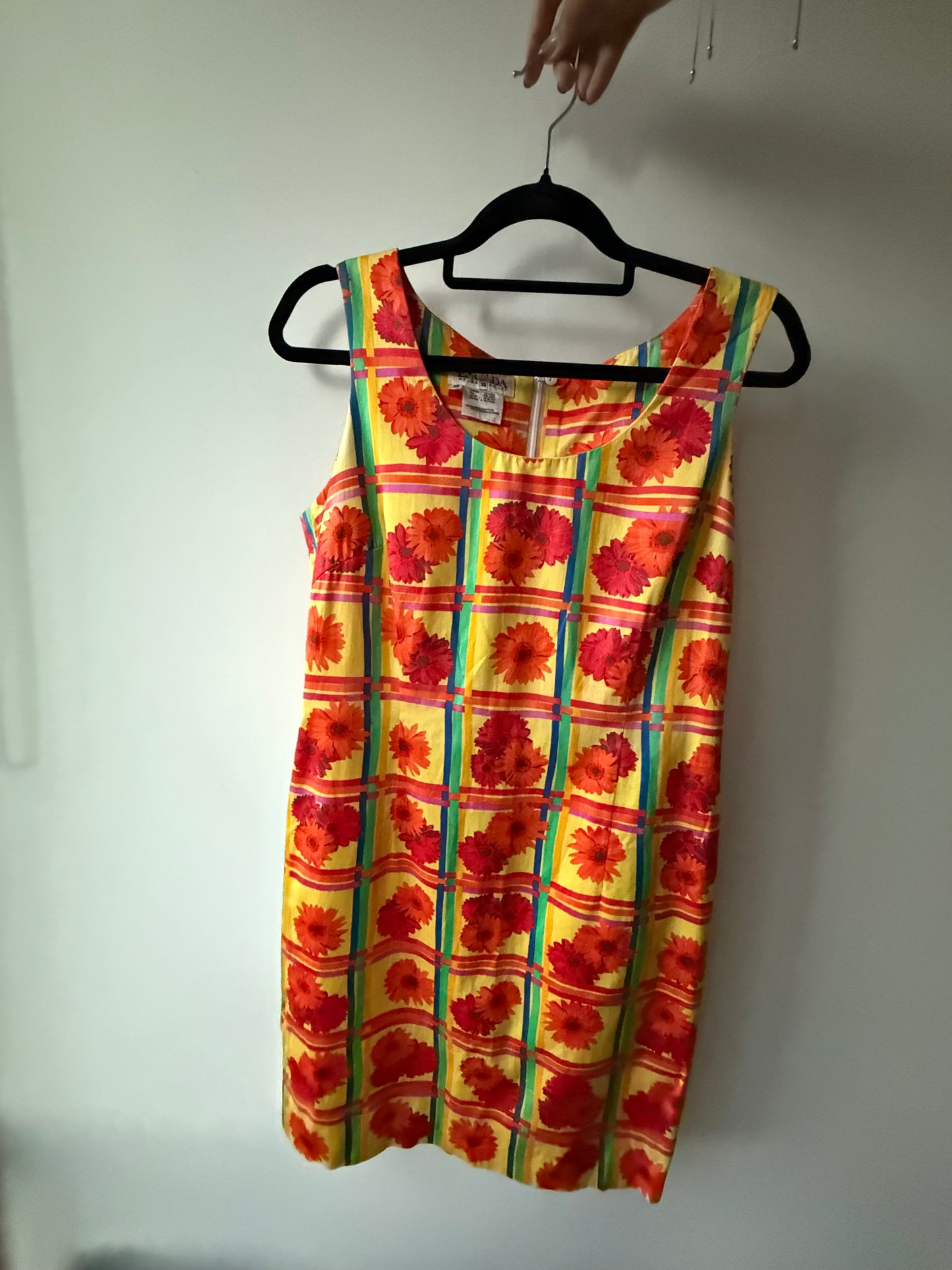 064. Escada Vintage Daisy Pattern Dress