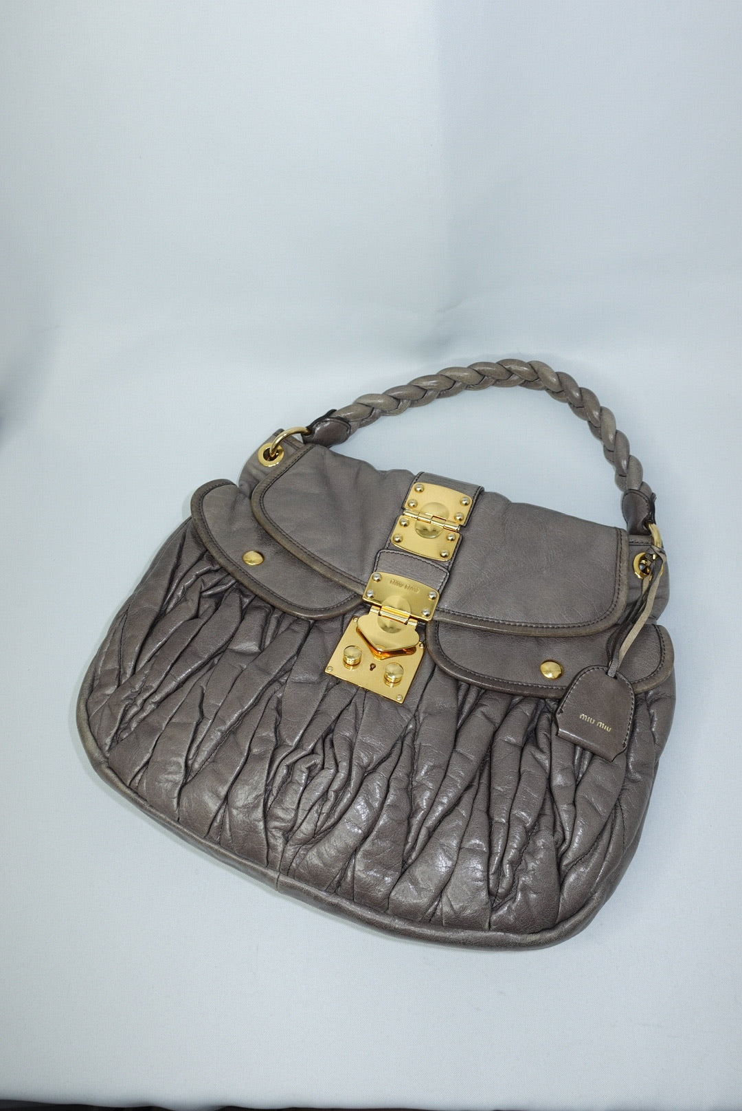 miu miu grey coffer luxury vintage
