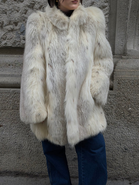 Vintage Arctic Fox Fur with black guard hairs