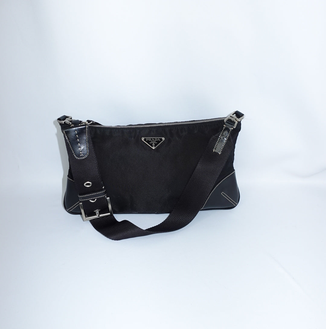 Prada Black Nylon Shoulder Bag