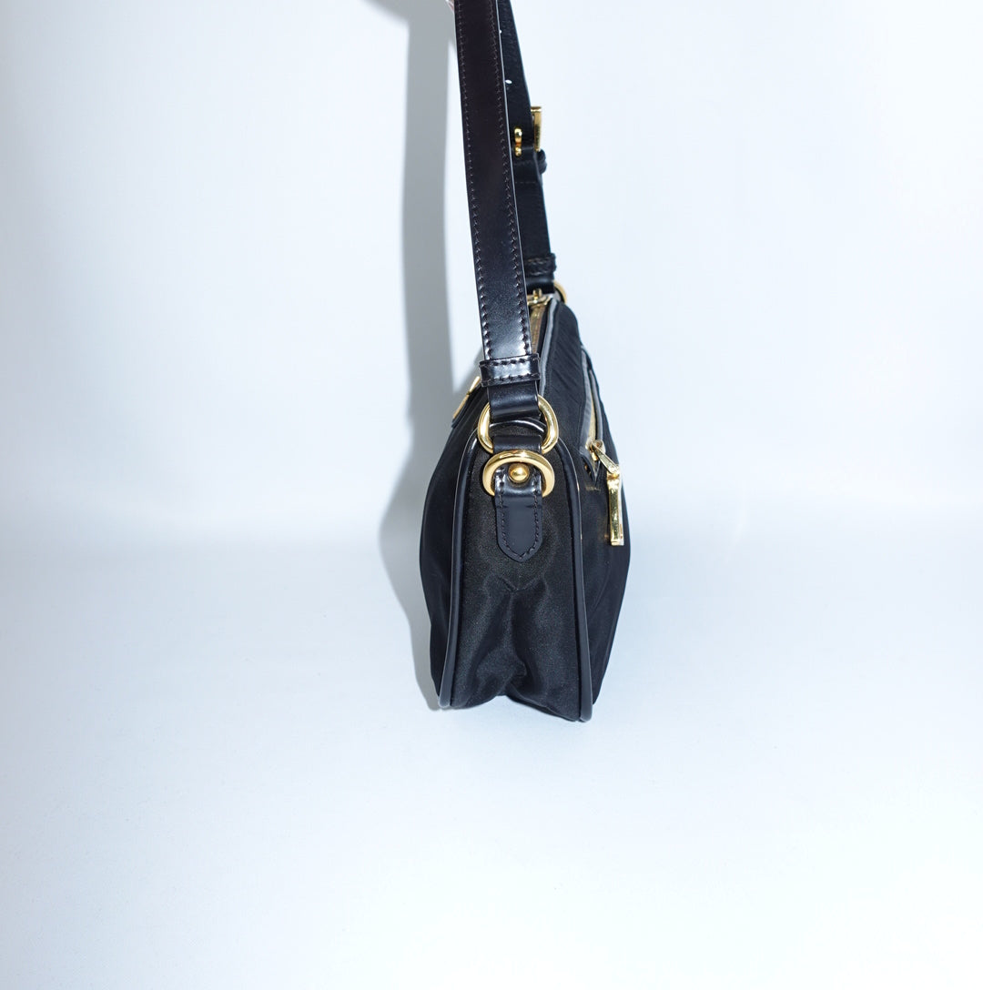 Prada Black Nylon Mini Shoulder Bag