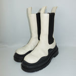Bottega Veneta Tire Lug Chelsea Boot Sea Salt Black Two-Tone Platform