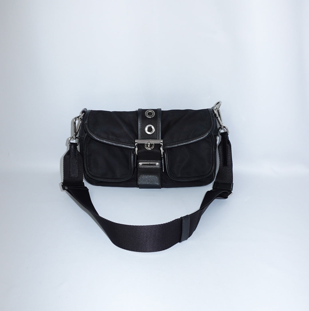 Prada Black Nylon Shoulder Bag