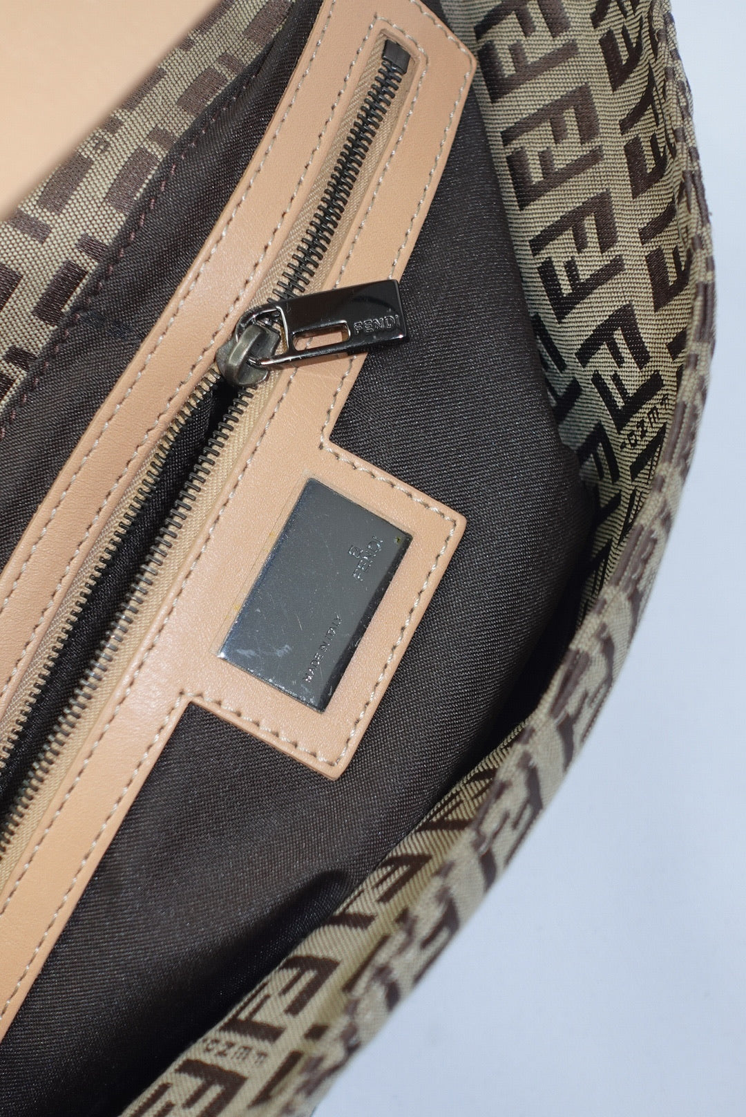 Fendi Vintage Baguette with FF Zucchini Brown Canvas