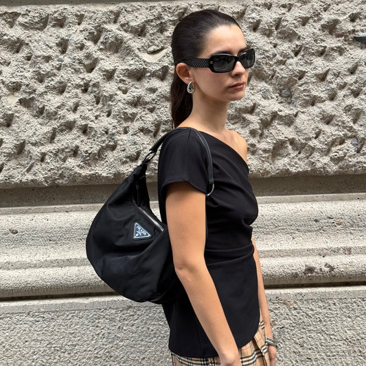 Prada Nylon Half Moon Bag
