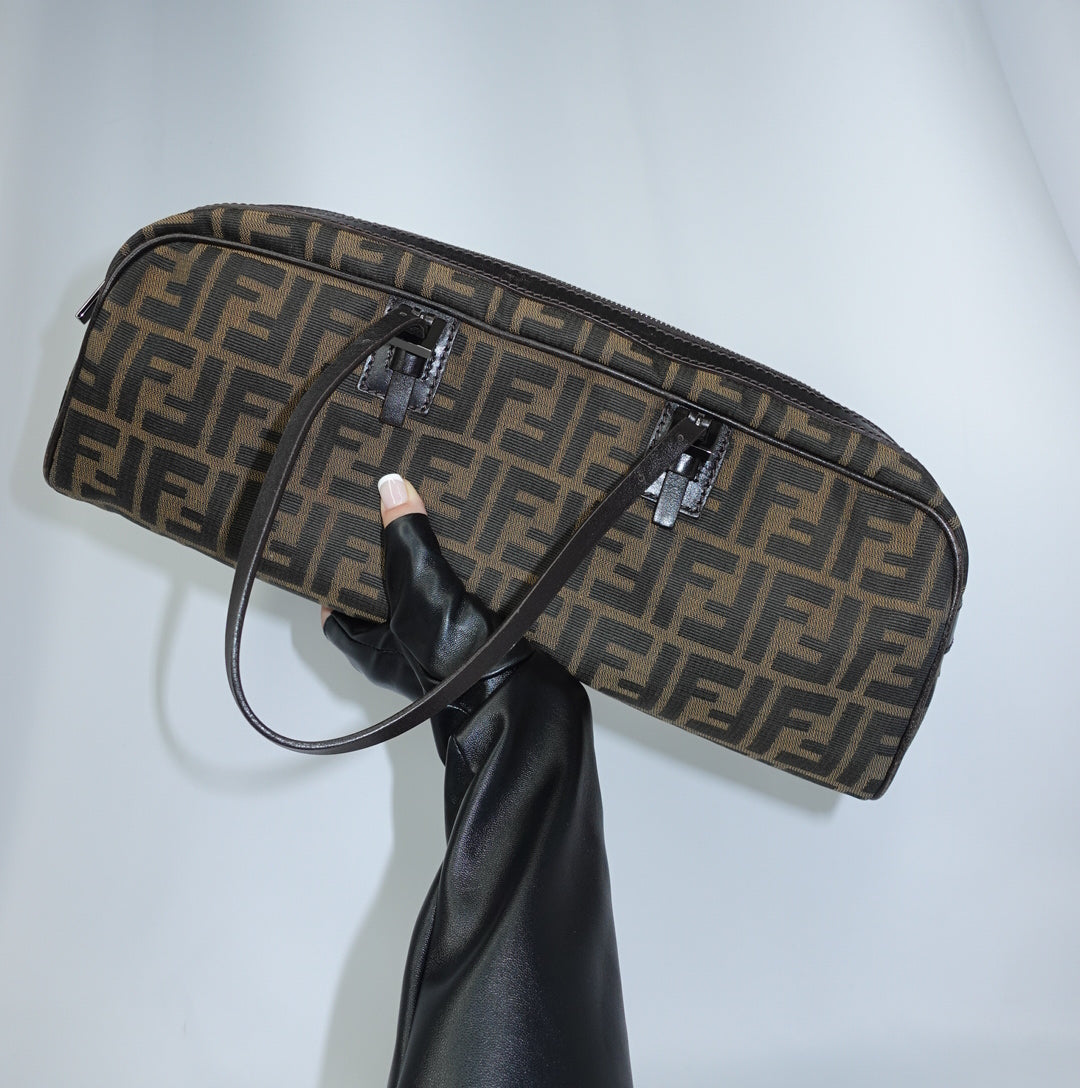 Fendi Bassotto Zucca Brown Bag