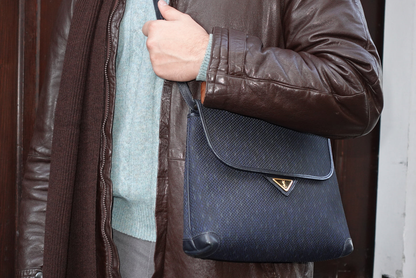 Yves Saint Laurent Vintage Navy Crossbody Bag