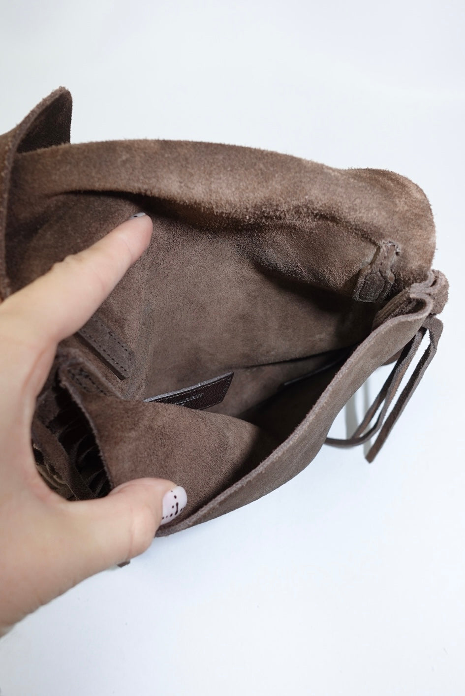 Yves Saint Laurent Vintage Suede Fringe Brown Bag