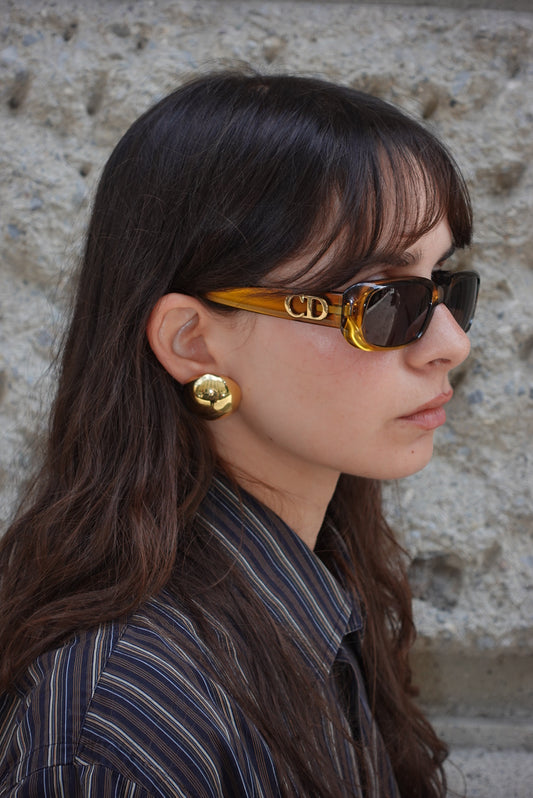 134. Christian Dior Vintage Brown & Yellow Sunglasses