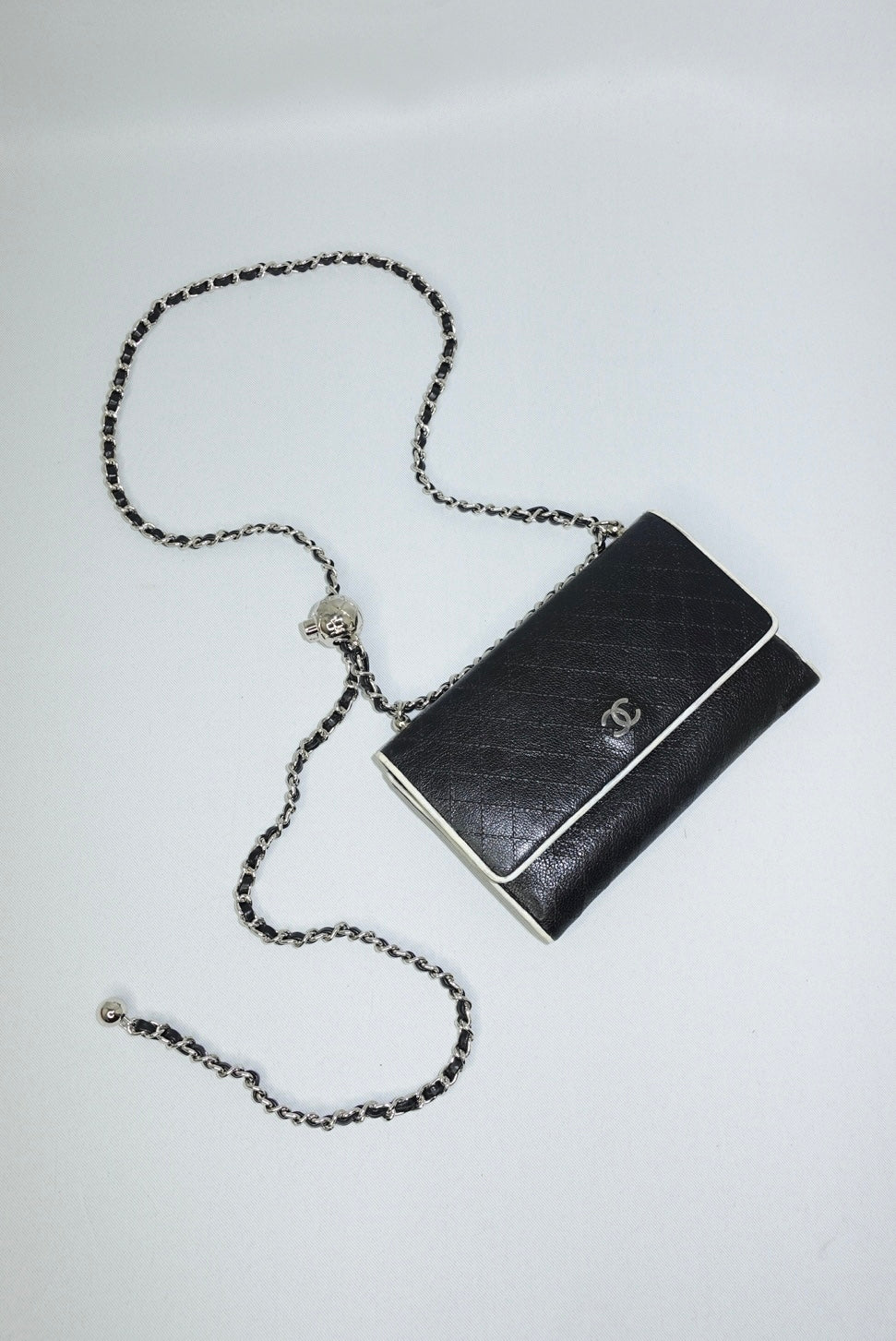 Chanel Re-Worked Flap B&W Limited Edition Wallet with Chain