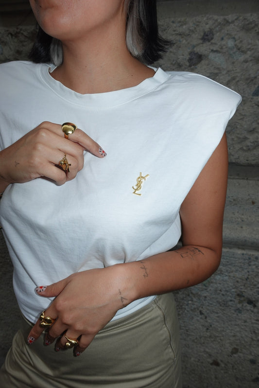 140. Yves Saint Laurent Vintage Logo Pin