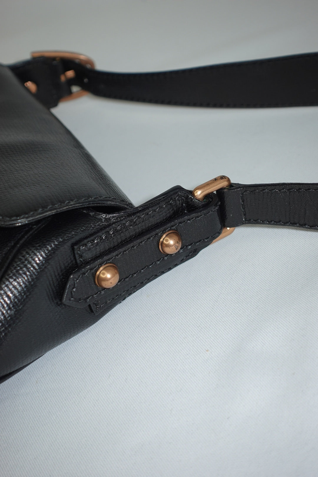 Gucci Vintage Horsebit Shoulder Bag in Black Leather
