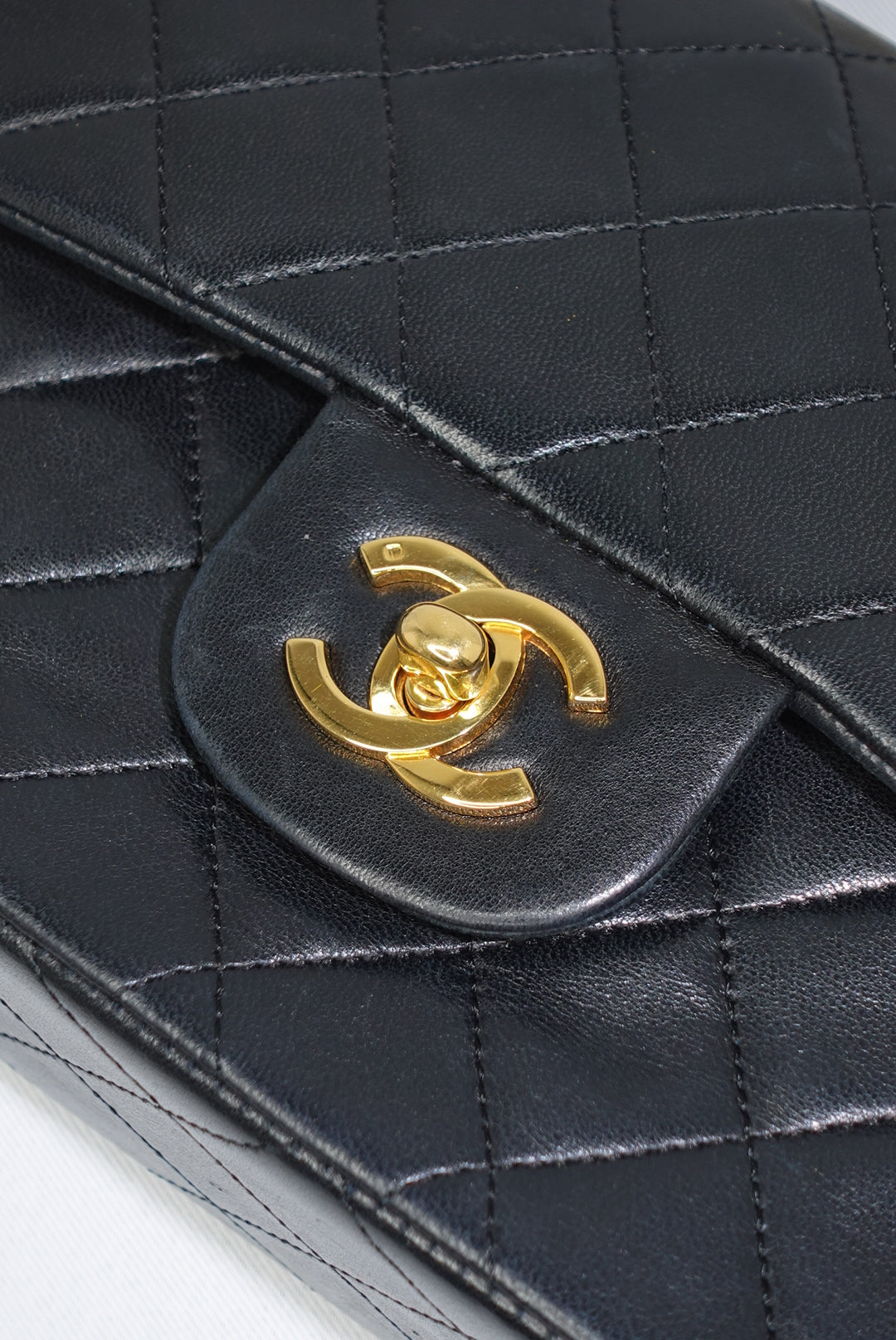 Chanel Vintage Timeless Classic 23 Double Flap Black FULL SET