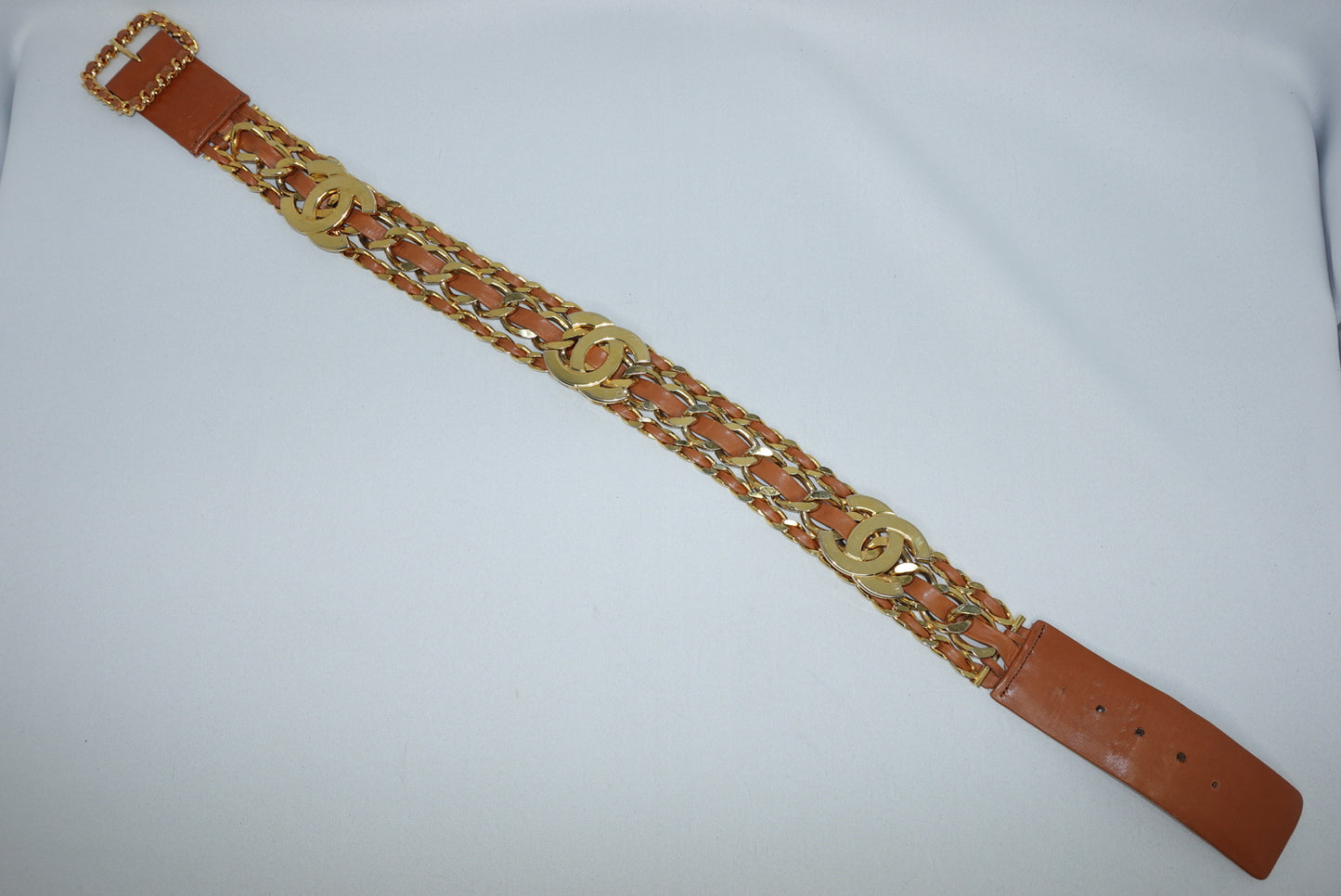 Chanel Camel CC logo Chain Belt