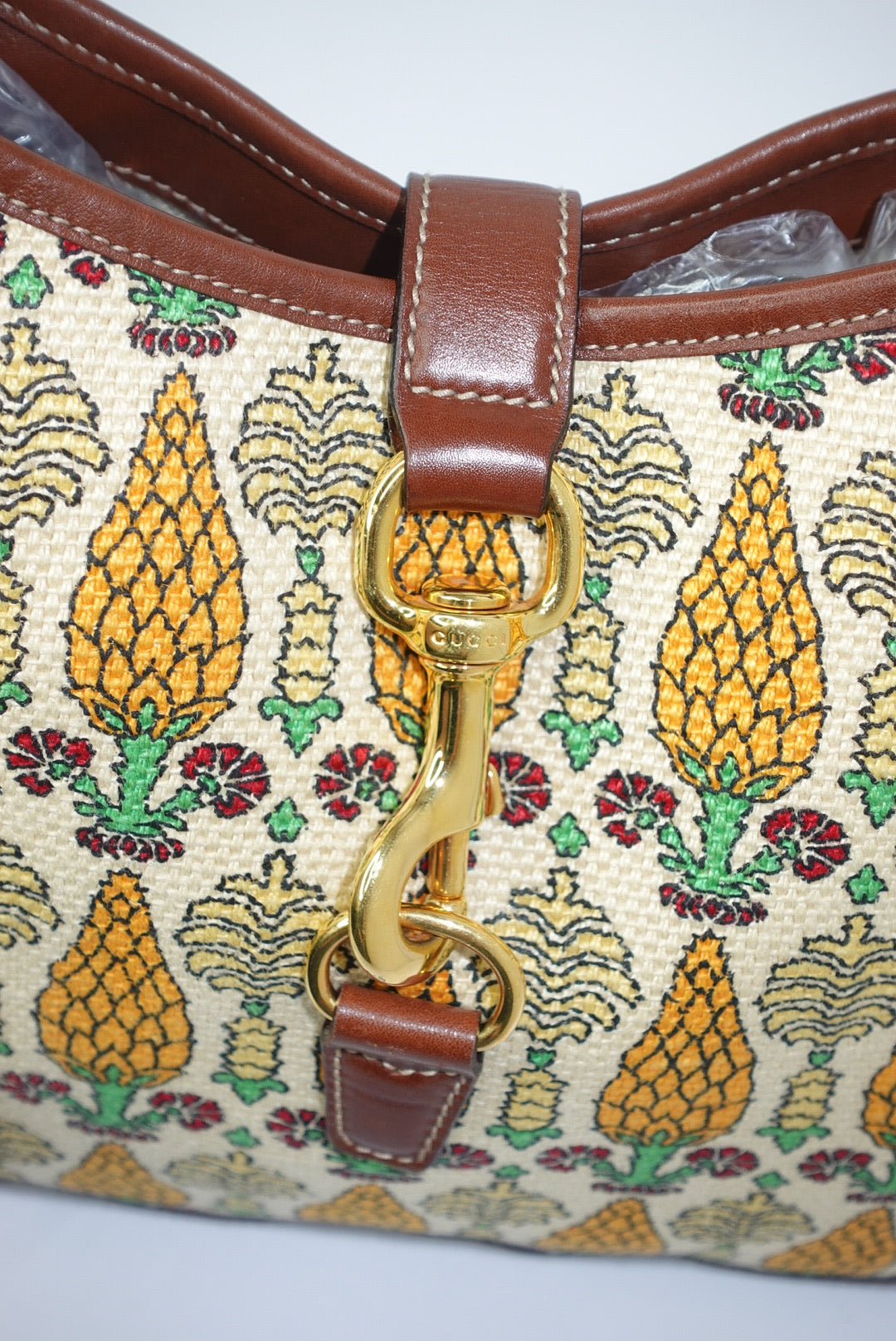 Gucci Jackie Vintage Hobo Brown & Yellow Print Bag