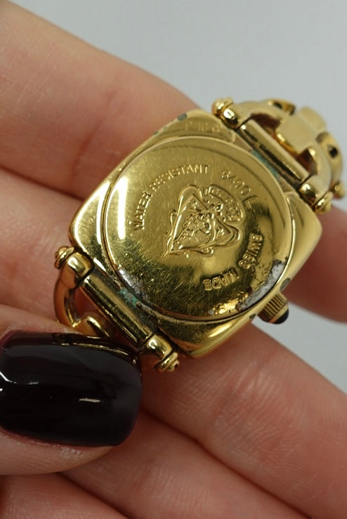 Gucci Gold Toned 6400L Black Dial Vintage Watch