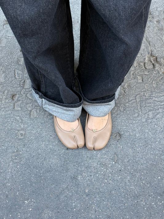 Margiela Tabi Ballet Flats Hazelnut
